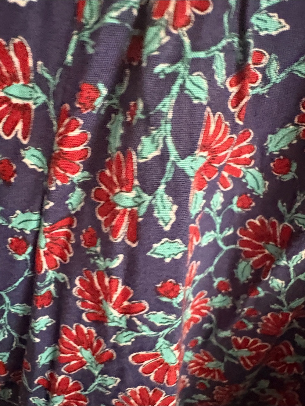 J.Crew Navy Floral Smocked Neck Womens Top - Picture 4 of 6